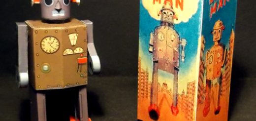 Tin Toy Atomic Robot Man Paper Model